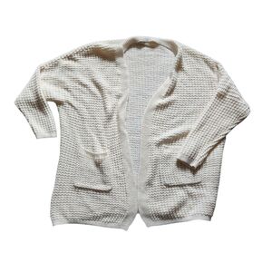 Elegant Cream Open-Front Cardigan